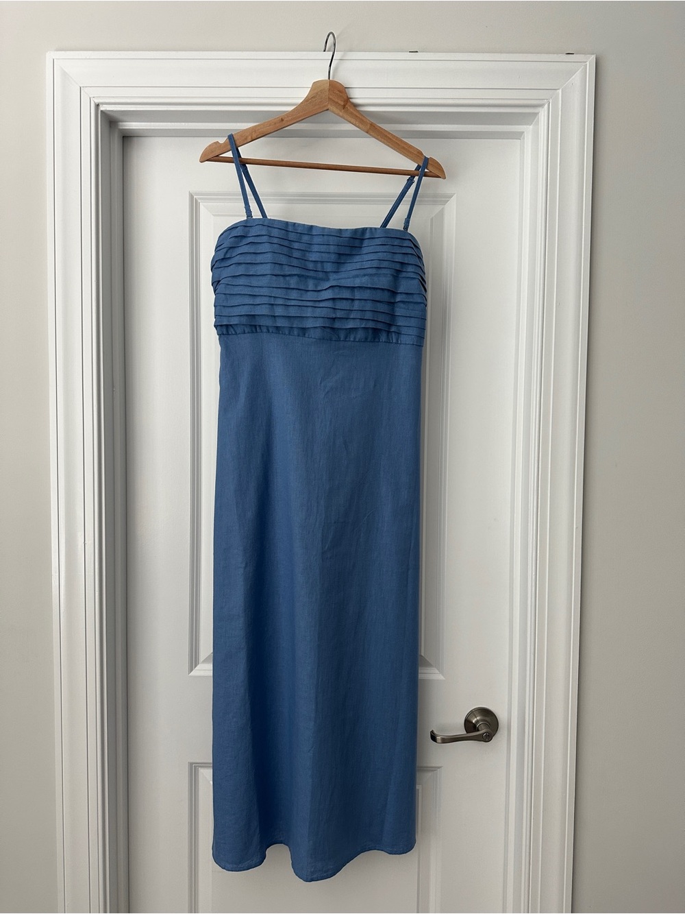 Abercrombie Emerson linen cotton dress blue size medium petite